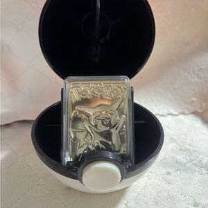 23k gold plated Pokémon Card in Poké Ball Display